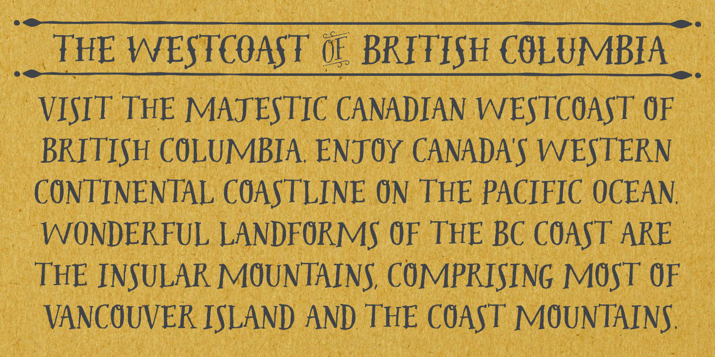 Westcoast Letters Decor Font preview